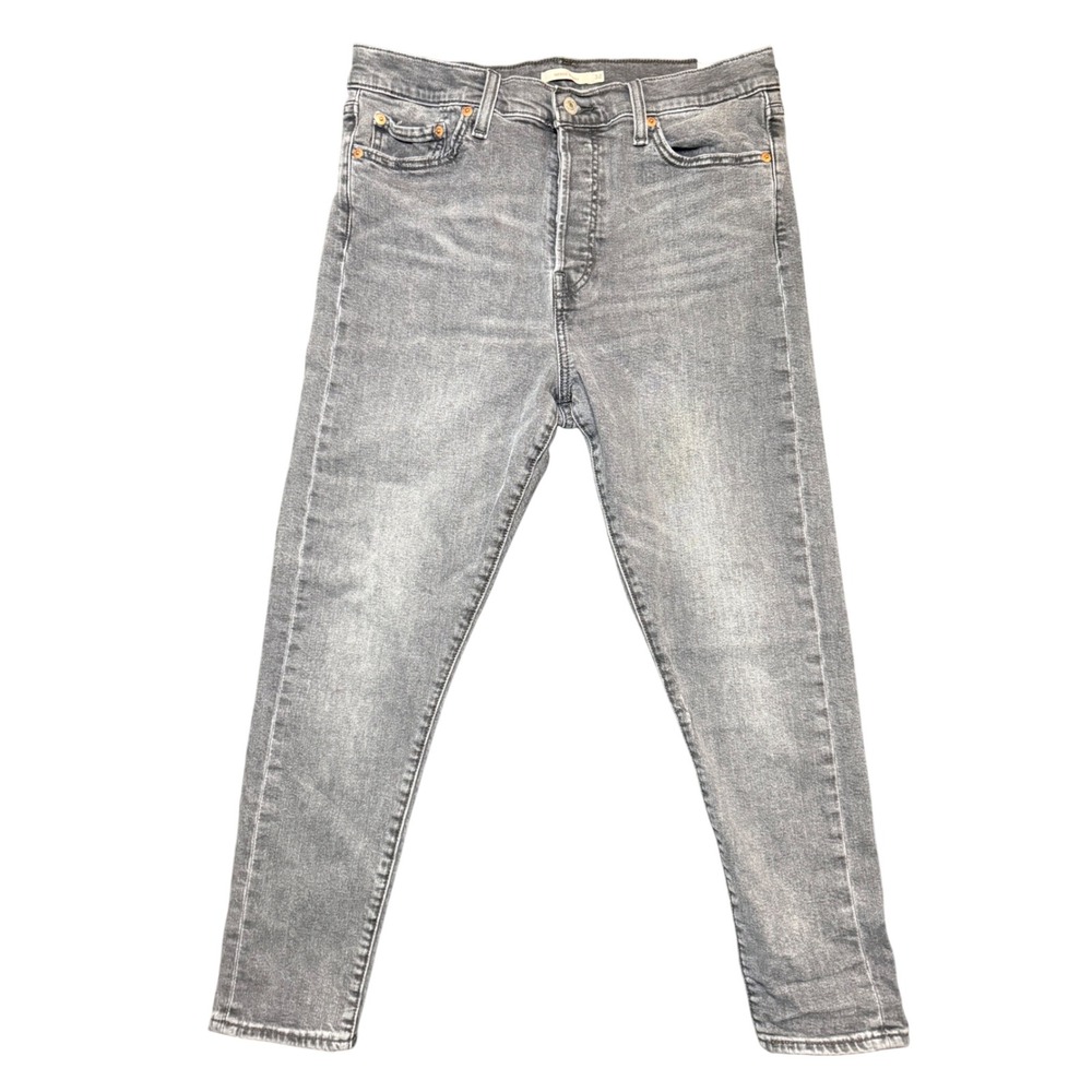 Levi's Wedgie Skinny Jeans Women 32 Gray High Rise Button Fly Stretch